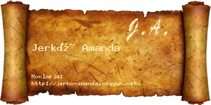 Jerkó Amanda névjegykártya